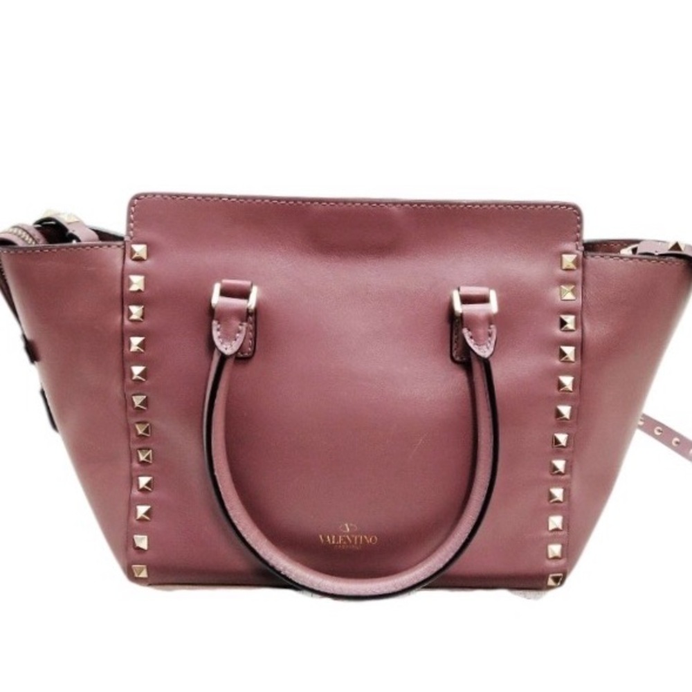 351. Valentino Garavani Rockstud Purple Rigid Leather with Gold Studs - Picture 2 of 9